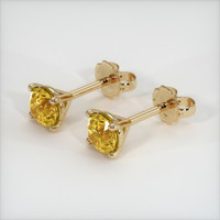 1.21 Ct.Tw. Orangish Yellow Sapphire Earrings, 14K Yellow Gold 3